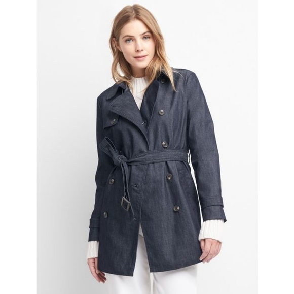 GAP Jackets & Blazers - GAP dark wash denim trench coat